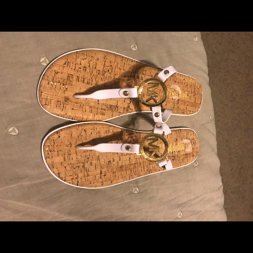 Michael Kors White Jelly and Cork Flats